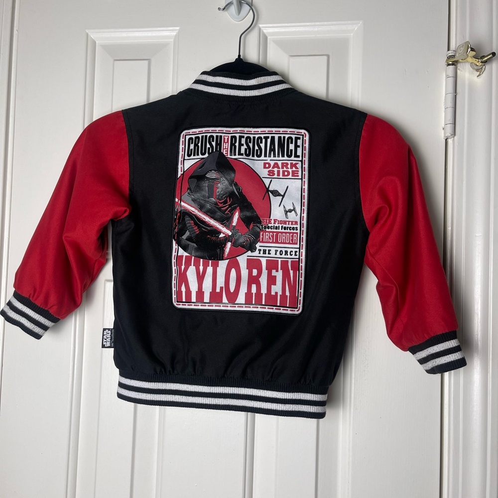 Disney Store Star Wars Kylo Ren Boys Varsity Jacket Size 3 Crush the Resistance